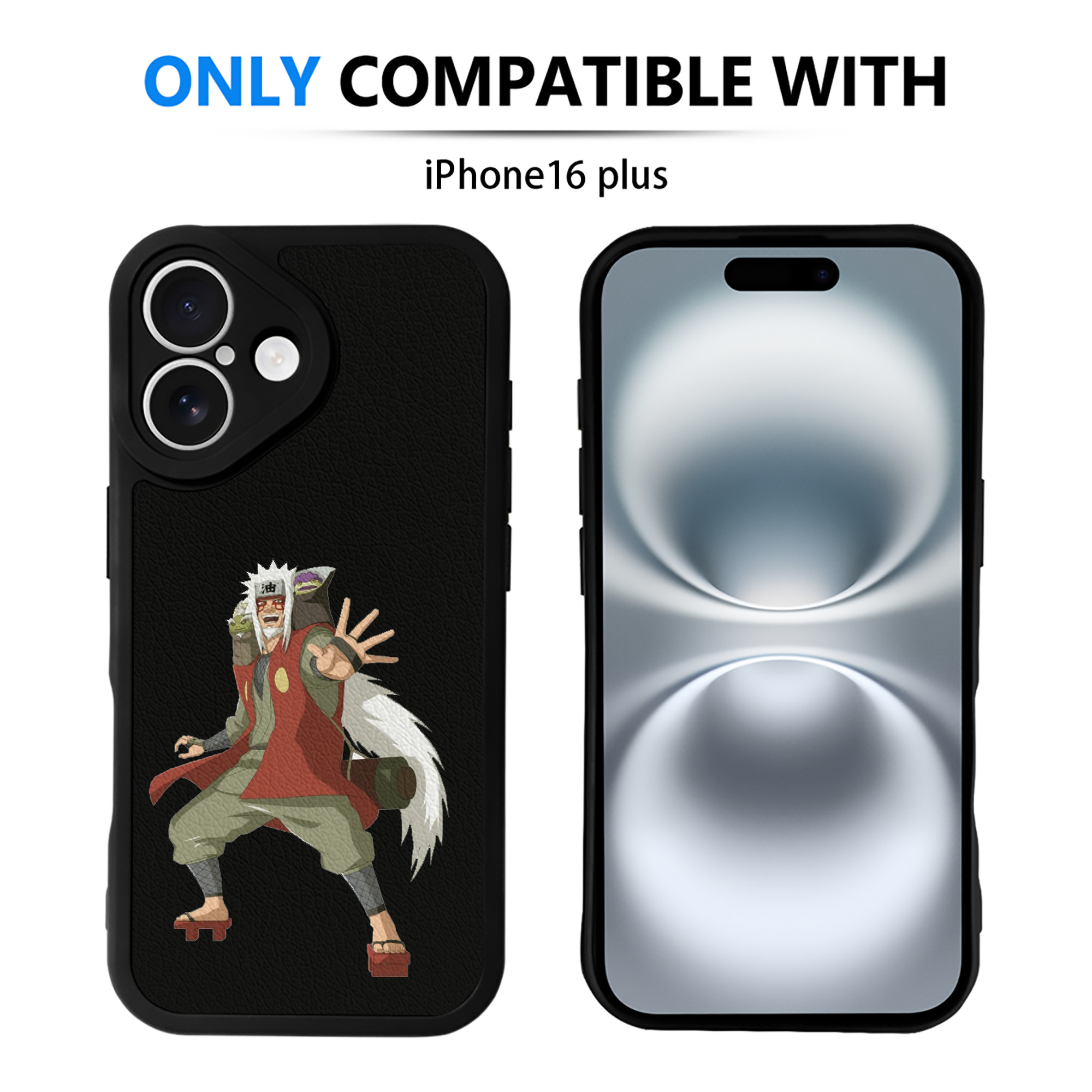 （画像用） NARUTO -ナルト- 自来也（じらいや） Jiraiya 【iPhone 16シリーズ対応】シリコンスマホケース（レザー調） 材質：シリコン